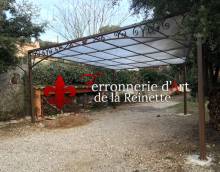 fabrication sur mesure abris voiture fer forge et verre carqueiranne VAR